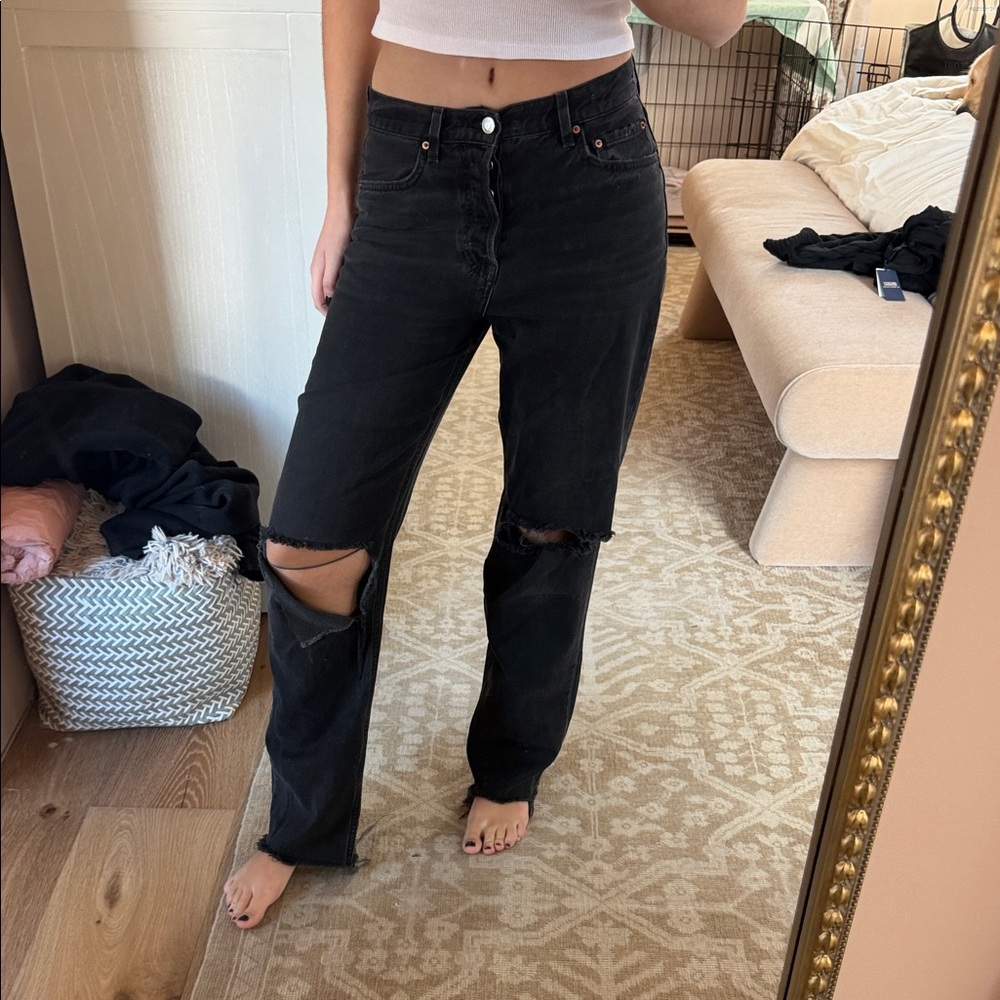 Black Distressed GRLFRND Jeans